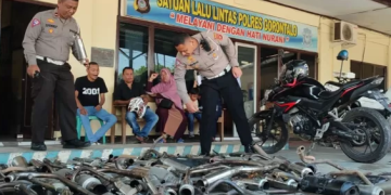 Ratusan Knalpot Racing Diamankan Polres Gorontalo