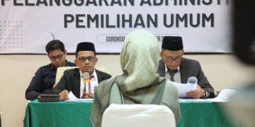 Lanjutan Sidang Pemeriksaan Pelanggaran Administratif Pemilu, Bawaslu Provinsi Gorontalo Lakukan Pembuktian