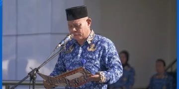 Upacara Hari Sumpah Pemuda ke-96 berlangsung khidmat di halaman Kantor Bupati Pulau Morotai