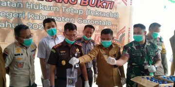 Musnahkan Barang Bukti Tindak Pidana, Kejari Kabupaten Gorontalo Libatkan Forkopimda dan Dinas Terkait