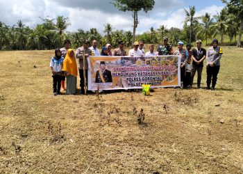 Dukung Ketahanan Pangan Polsek Limboto Bersama Forkopimca Tanam Jagung di Kelurahan Bulotadaa