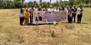 Dukung Ketahanan Pangan Polsek Limboto Bersama Forkopimca Tanam Jagung di Kelurahan Bulotadaa