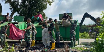 Jajaran Kodim 1315 Gelar Bersih – bersih Penumpukan Sampah di Wilayah Kabgor