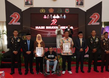 Polres Gorontalo Gelar Syukuran Hari Bhayangkara Ke-79 Tahun 2025 di Gedung Kasmat Lahay Limboto.