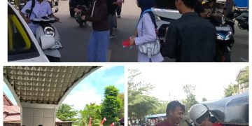 Sambut HUT RI Ke-80 Mahasiswa dan Wartawan Bagikan Bendera Merah Putih