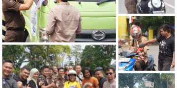 Sambut HUT RI Ke-80, Kejari dan Insan Pers Bagikan Bendera ke Pengendara