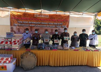 Dihadiri Wakil Bupati, Kejari Kabupaten Gorontalo Musnahkan Barang Bukti 23 Perkara Tindak Pidana