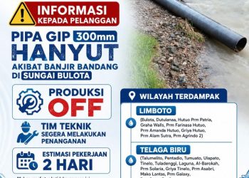 Pipa Utama Hanyut Terbawa Banjir, Direktur Perumda Tirta Limutu: Tim Teknis Sedang Lakukan Penanganan
