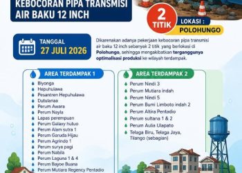 Ada Perbaikan Pipa Bocor, Perumda Tirta Limutu Imbau Pelanggan Tampung Air Sebelum 27 Juli